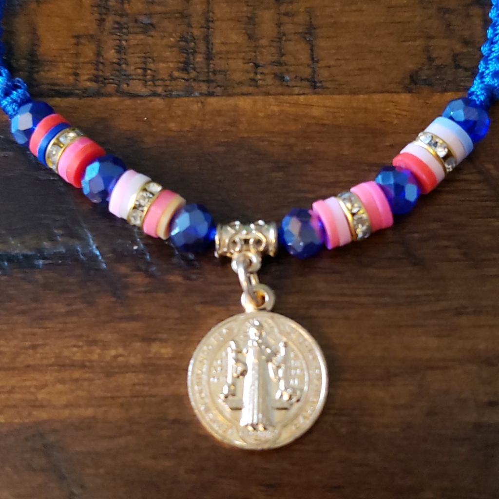 Blue Macrame Adjustable String Bracelet